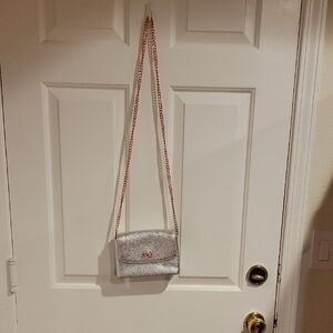 Ted Baker London Silver Crossbody Bag with Chic Metallic Finish